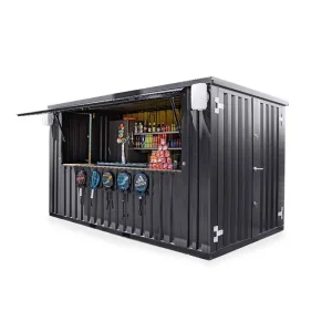 FOCO® XL Demontabele barcontainer 4 x 2 meter 16 ft RAL7021 (Antraciet) (lichte schade)