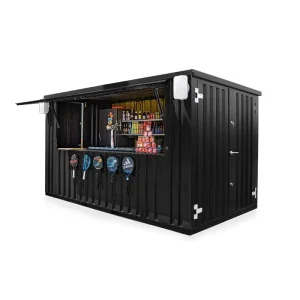 FOCO® Demontabele barcontainer 4 x 2 meter 16ft RAL9005 (Zwart) (lichte schade)