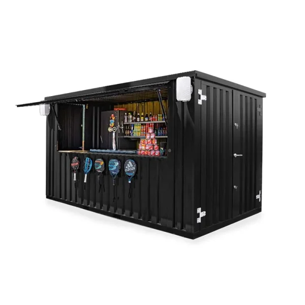 Barcontainer op een padel club product foto in de kleur zwart