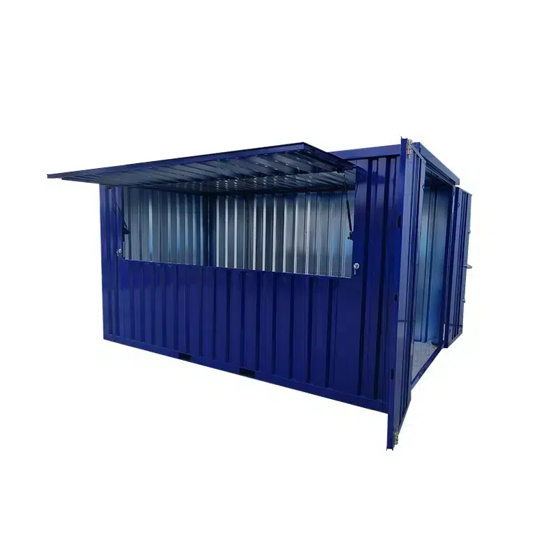 Blauwe bar container 3 x 2 meter product foto met een witte achtergrond