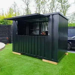 Bar container 3 x 2 in de kleur zwart, bar in de binnenkant