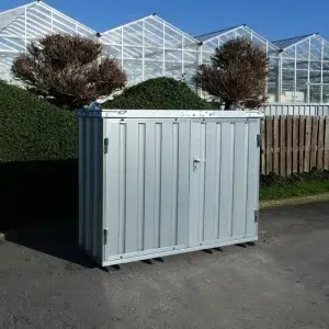 Mobiele container op een parkeerplaats