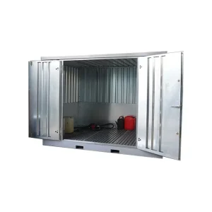 Chemische container met open deuren product foto