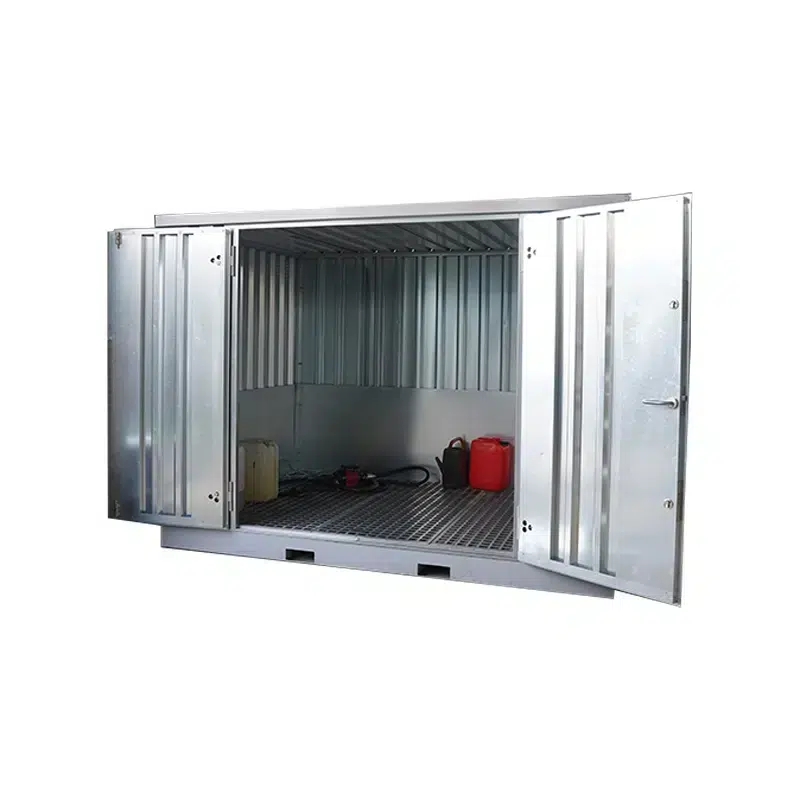 Chemische container met open deuren product foto