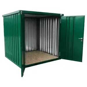 Demontabele Container Donkergroen 2 x 2 dubbele deur korte zijde