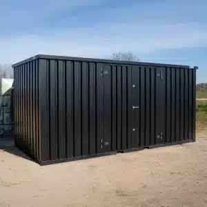 opslagcontainer in het zwart met een achtergrond voor de sfeer