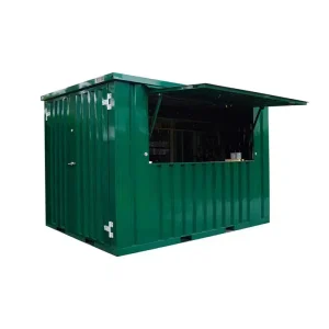 Groene barcontainer product foto met een witte achtergrond.
