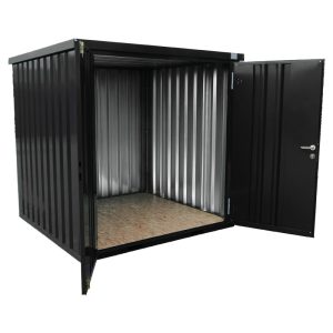 Zwarte container open deuren product foto