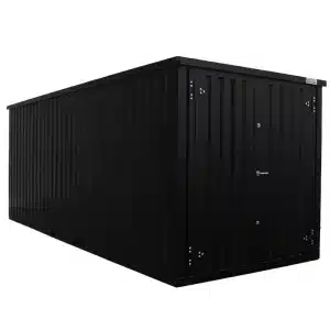 Demontabele 20ft container Zwart 6 x 2 dubbele deur korte zijde