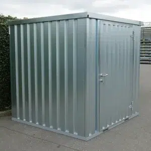 Demontabele container 2 bij 2 meter vanaf de zijkant gefotografeerd