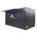 Een zwarte container met openluik die geen achtergrond heeft
