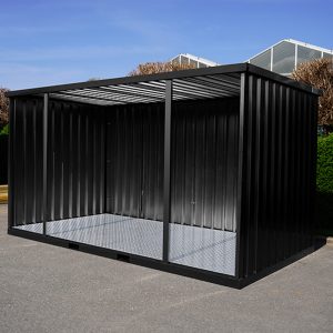 openside container, openzijkant, serre, terras in een grote tuin