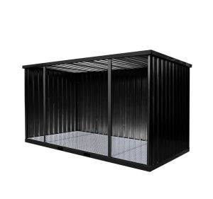 Demontabele Container 4 x 2 meter open lange zijde 16ft – RAL9005 (schade)